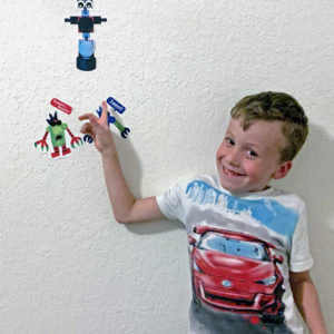 Robots decorating kids wall