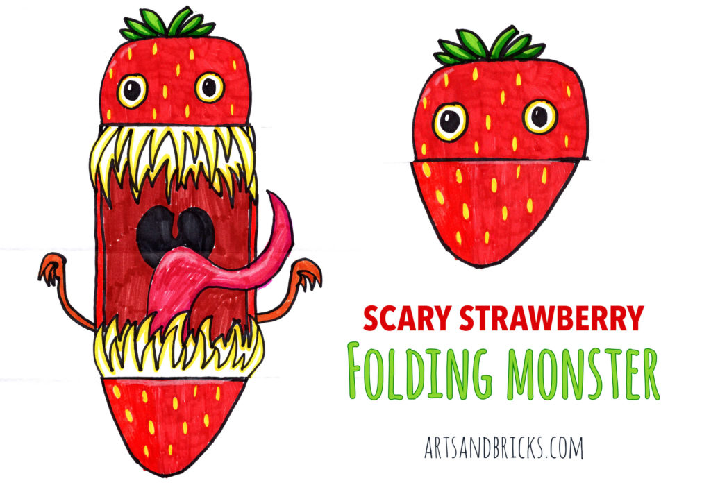 From cute innocent berry to terrifying yellow teeth monster berry, this folding monster surprise is perfect for elementary aged children. Our Art for Kids Hub How to Draw a Scary Strawberry was Drawn by a 5th-grade artist.
