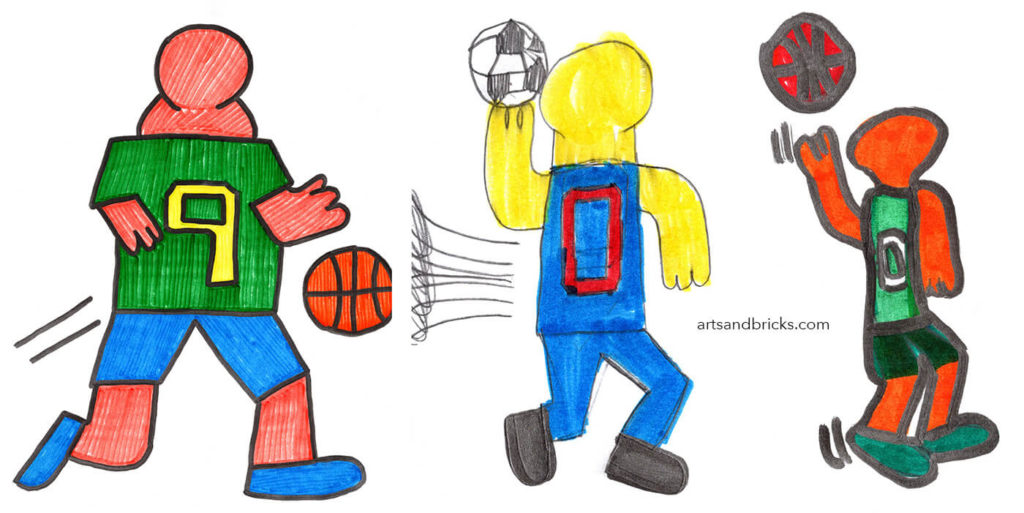 Examples of the athletes we drew during a round of Roll-a-Haring Sports theme.