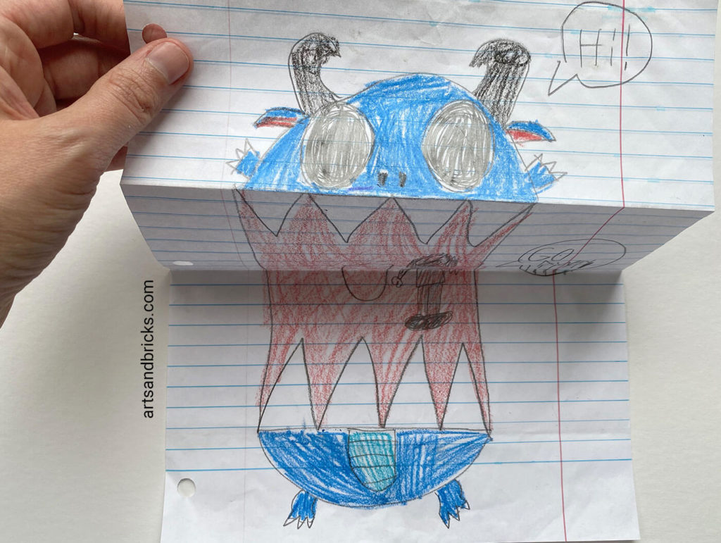 Food Folding Surprise Monster Drawings - Arts and Bricks