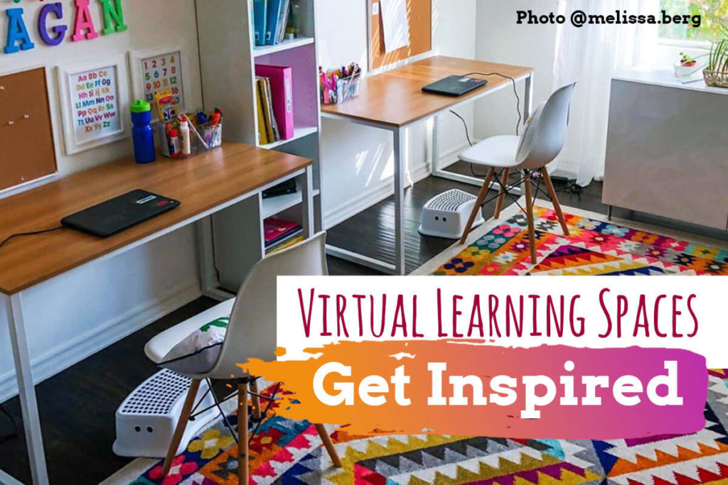 Virtual Learning Spaces - Roundup for inspiration to make your own homework nook or at-home school area